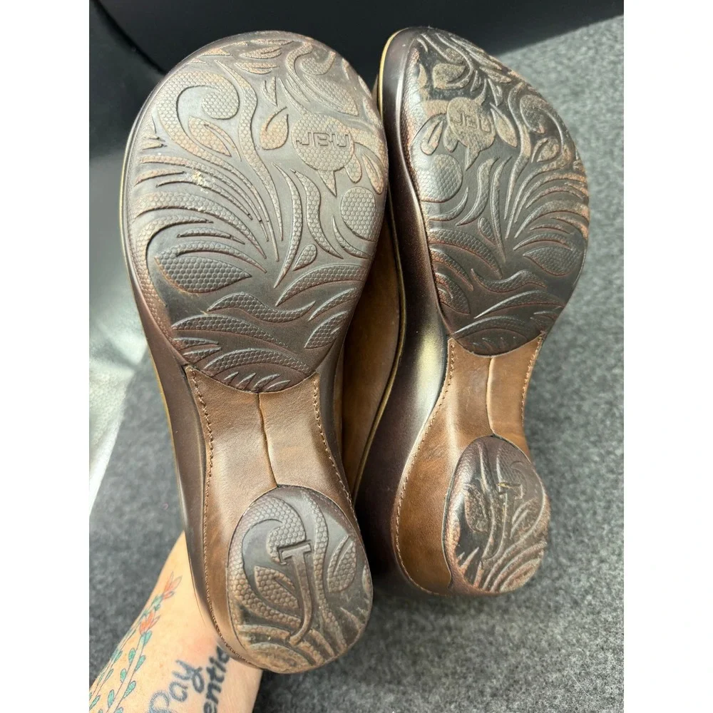 JBU Sedona Mary Jane Wedge Clog 9 Brown Womens